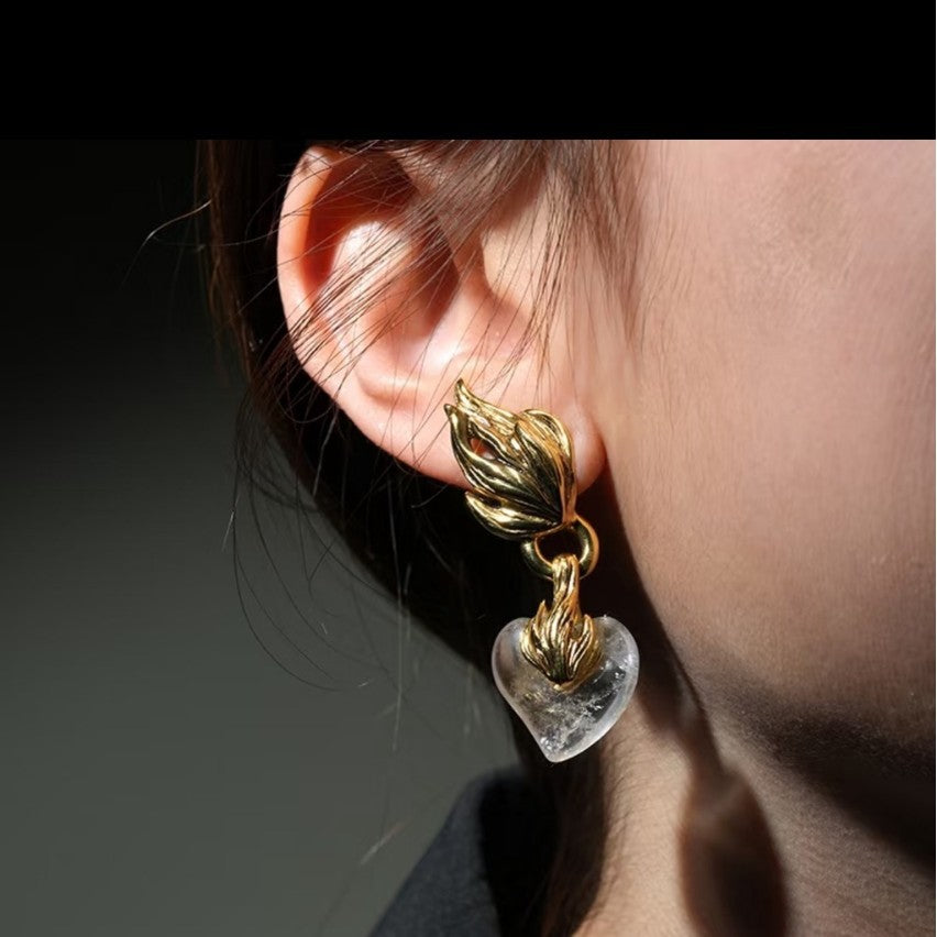 Parisian Lumière Heart Crystal Jewelry Set| 24K Gold-Plated