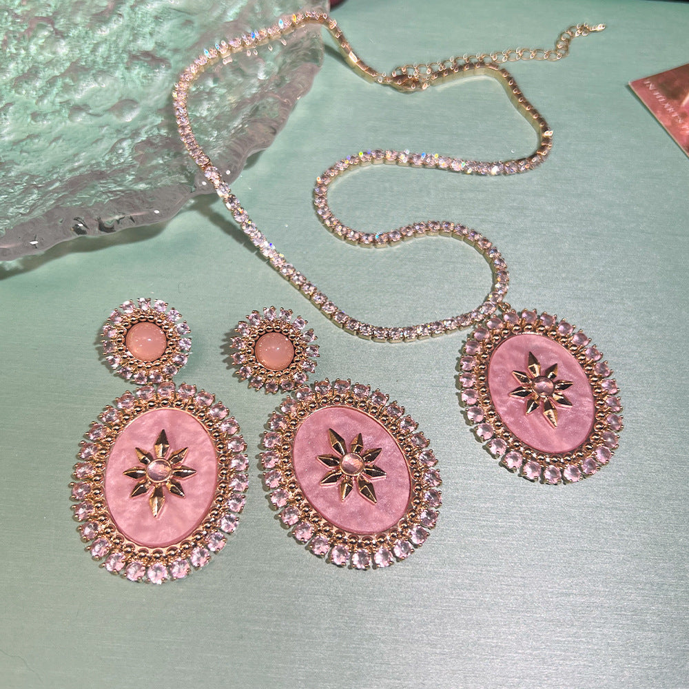 Vintage Starburst Necklace Earrings