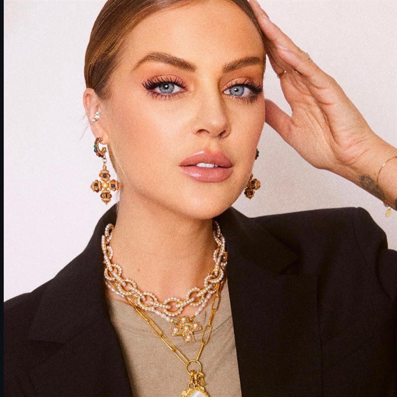 Renaissance Revival Filigree Pearl Orb Jewelry Set