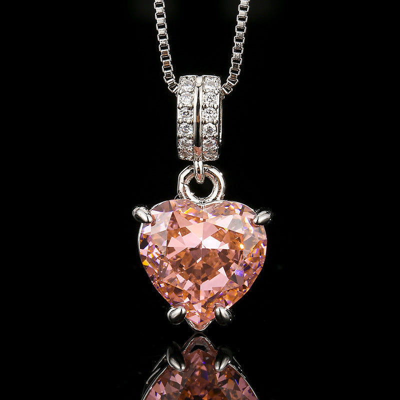 Pink Sweetheart Jewelry Set|Sparkling 5A CZ Necklace Set