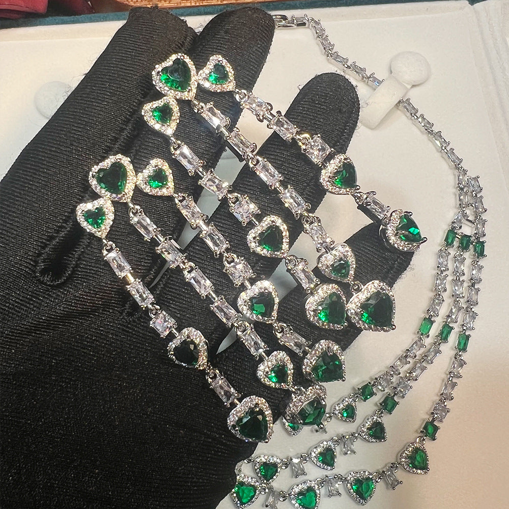 Heart Cascade Statement Parure|Luxury Gala Jewelry Set
