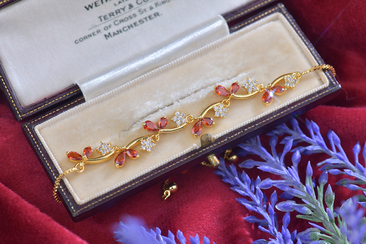 Romantic Sparkling Flower Bracelet