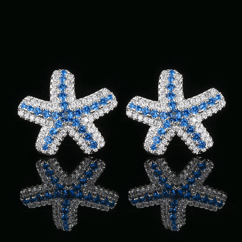 Coastal Starfish Jewelry Set | Blue Gradient 5A CZ Star Design