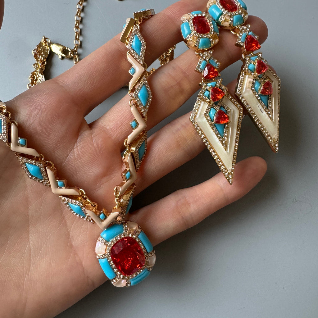 Vintage Royal Art Deco Statement Jewelry Set