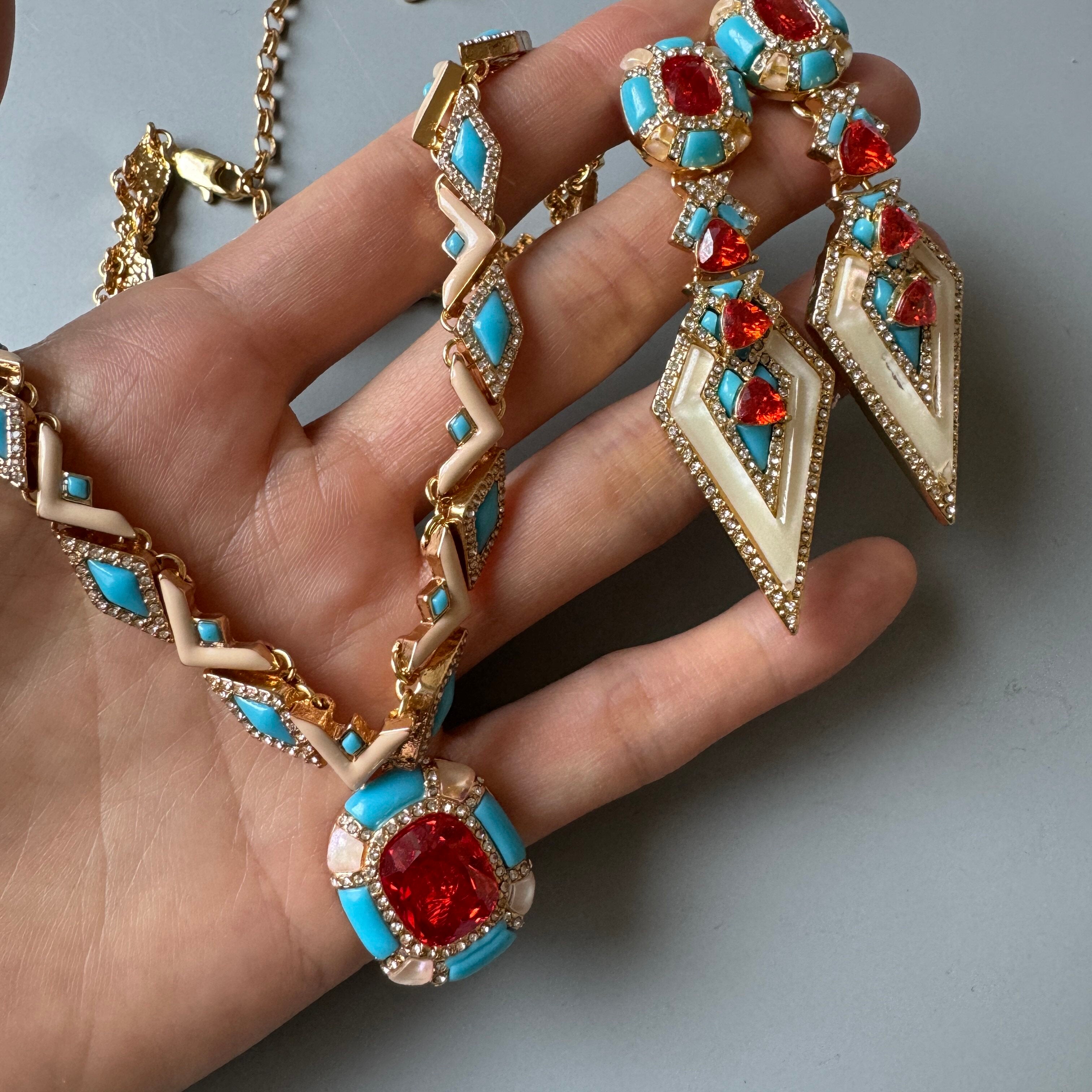 Vintage Royal Art Deco Statement Jewelry Set