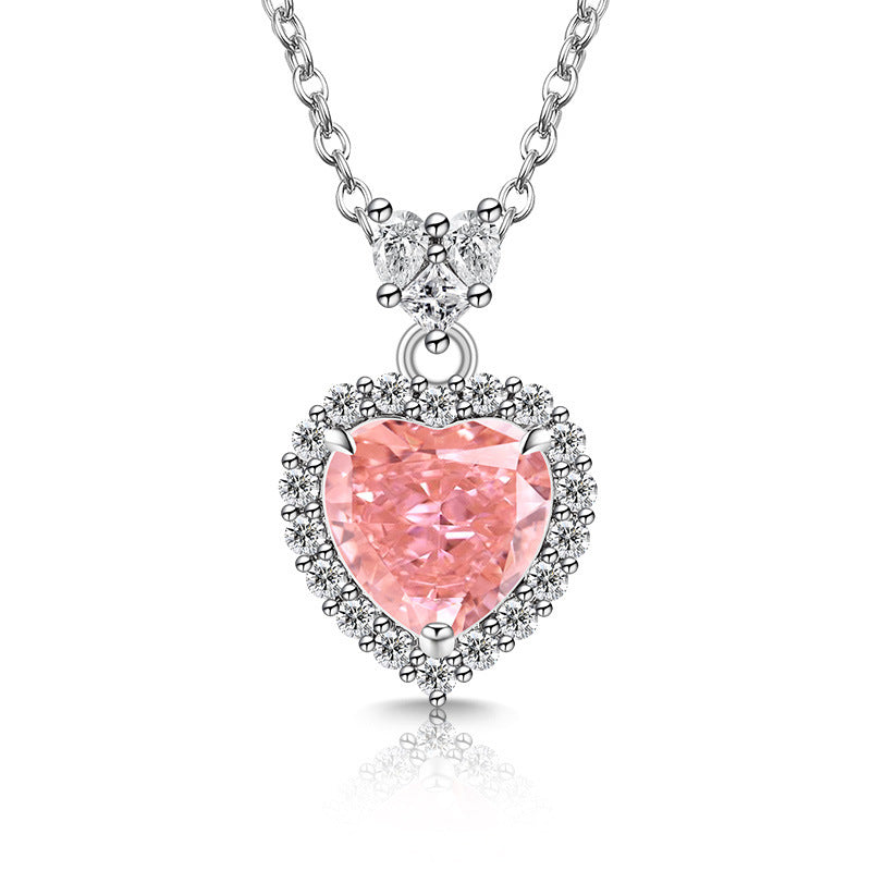 Double Heart Halo Pendant Necklace