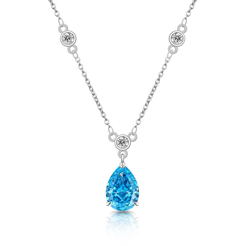 Teardrop Necklace with Sparkling 5A Cubic Zirconia
