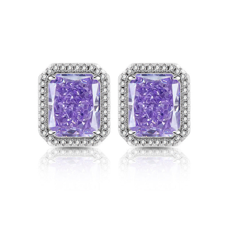 Luminous Emerald-Cut Studs Earrings