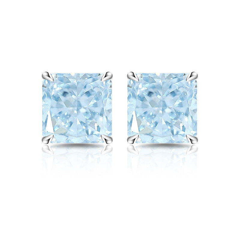 5A Cubic Zirconia Radiant-Cut Stud Earrings