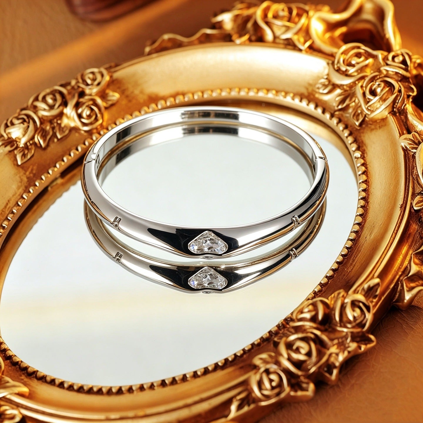 Celestial Orbit Rotating Bangle|18K Gold Plated