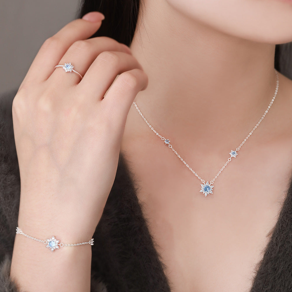 999 Fine Silver Dreamy Snowflake Jewelry Set