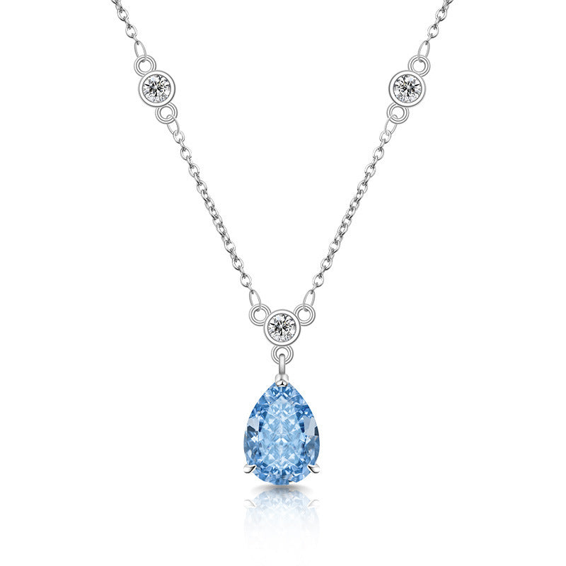 Teardrop Necklace with Sparkling 5A Cubic Zirconia