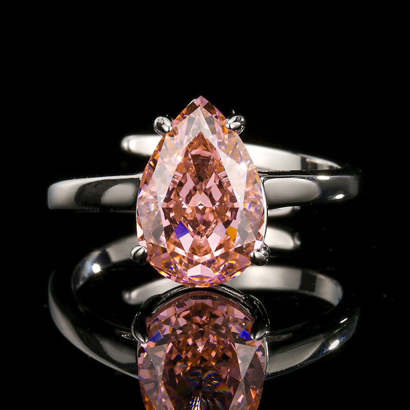 Padparadscha Pink Teardrop Jewelry Set | Sunset-Inspired Pear-Cut Design