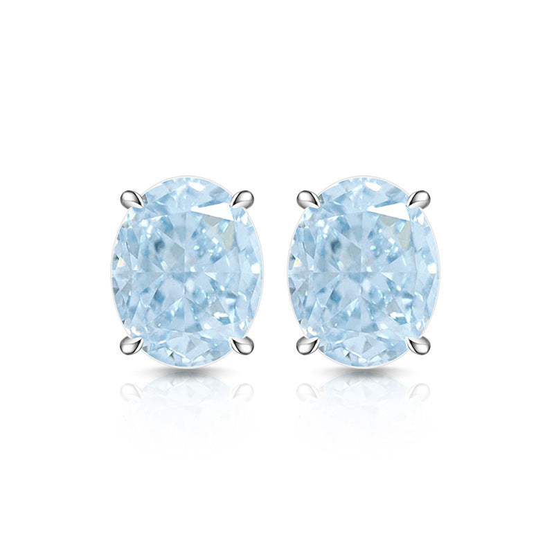 Classic Oval Stud Earrings 5A Cubic Zirconia