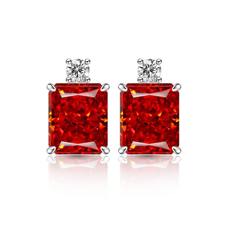 Radiant-Cut Two-Stone Stud Earrings