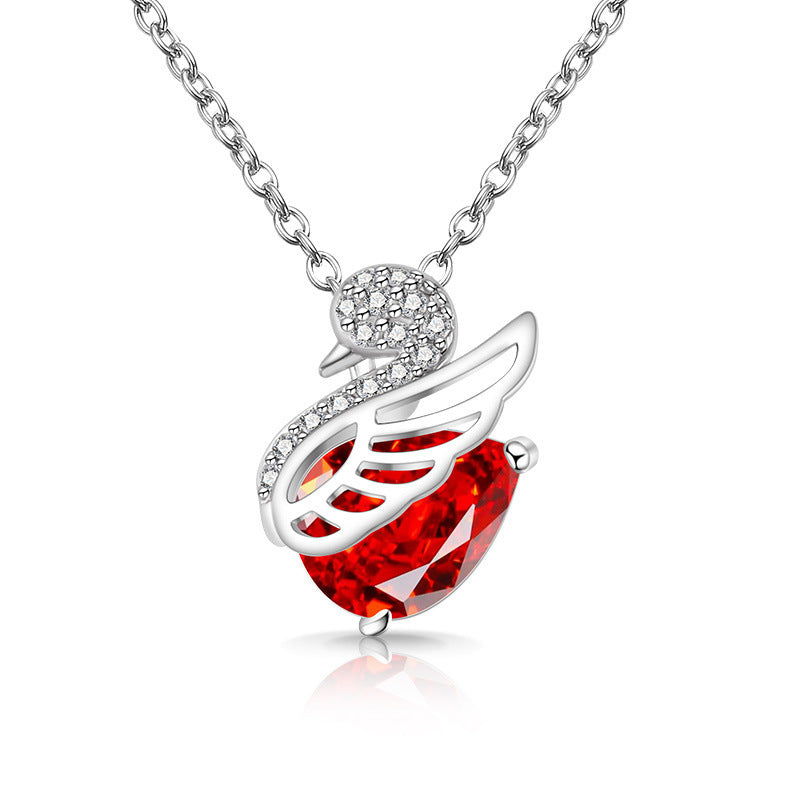 Swan Lake Teardrop Pendant Necklace