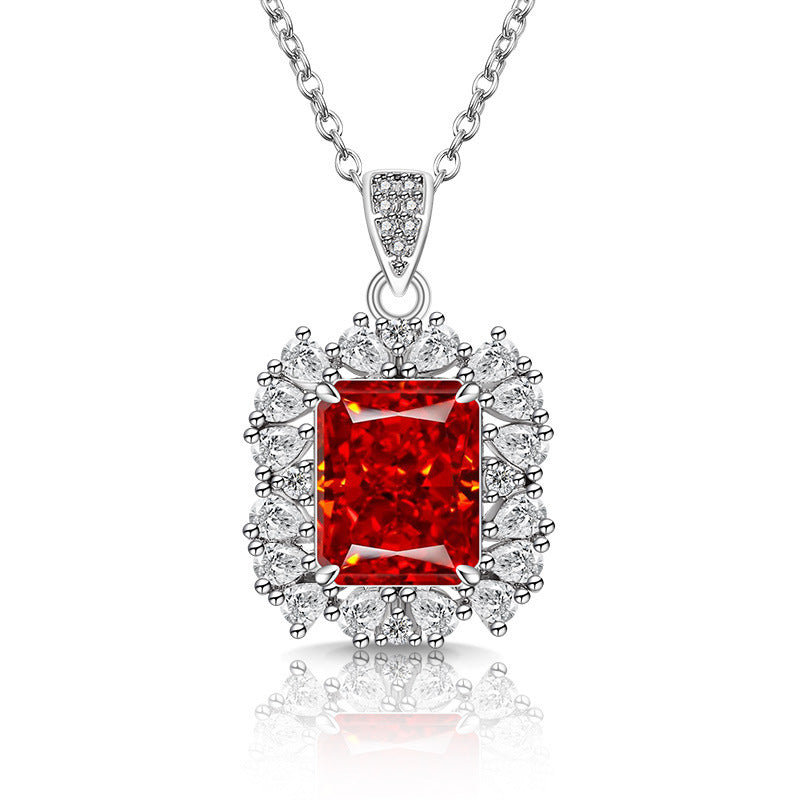 Royal Empress Radiant-Cut Pendant Necklace for Women