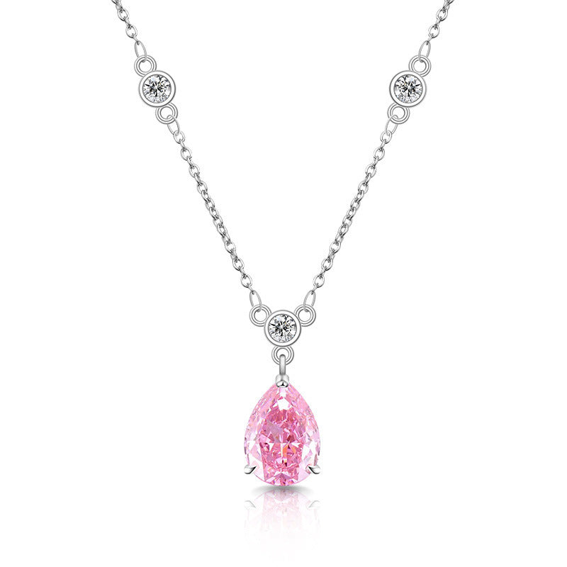 Teardrop Necklace with Sparkling 5A Cubic Zirconia