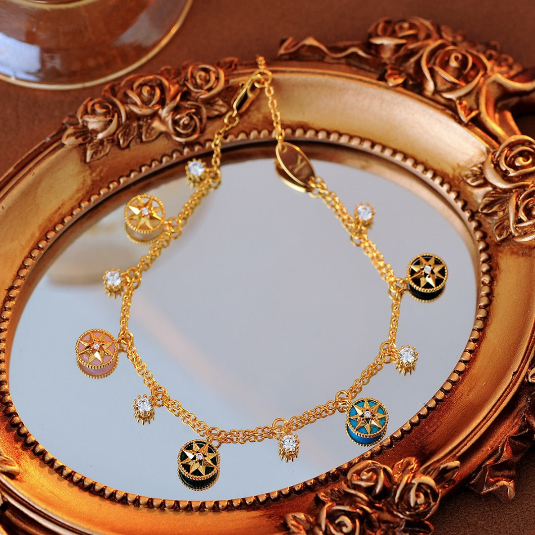 Nautical Compass Star Dainty 18K Gold-Plated Bracelet