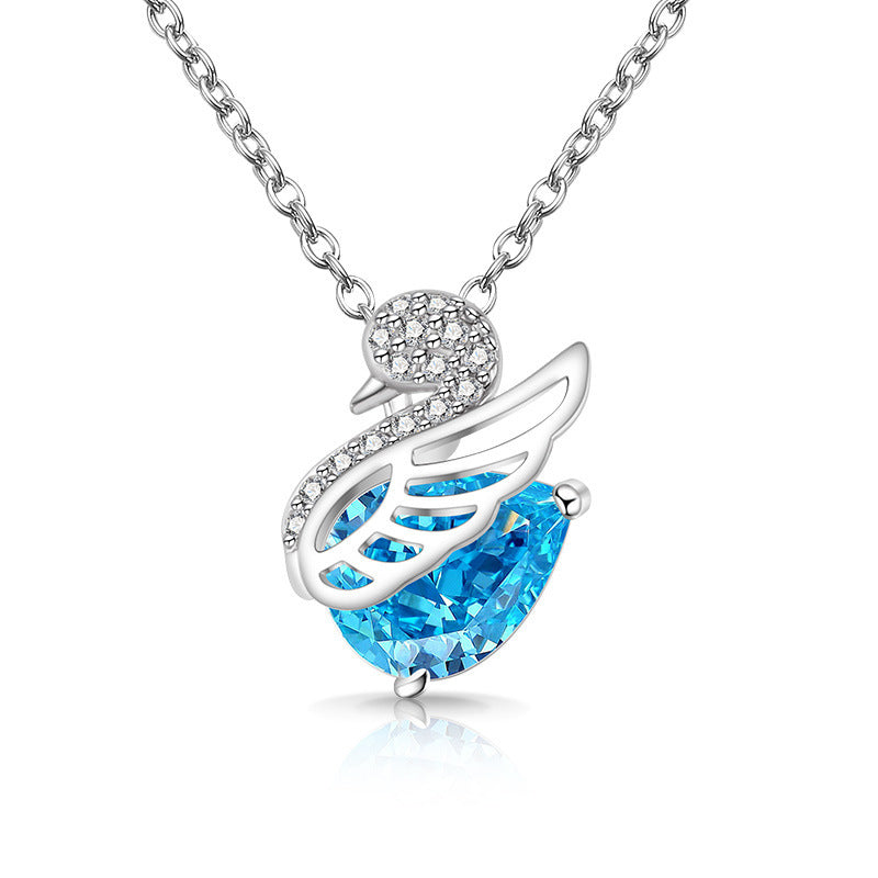 Swan Lake Teardrop Pendant Necklace