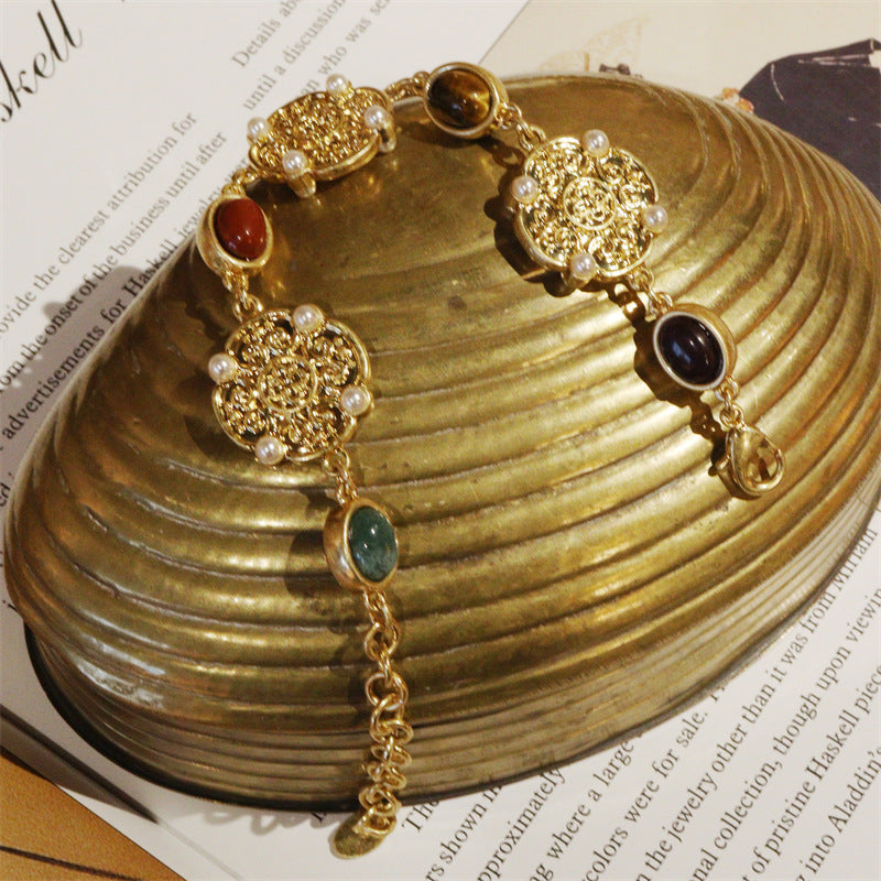 Boho Vintage Floral Filigree Natural Stones Vacation Matching Set