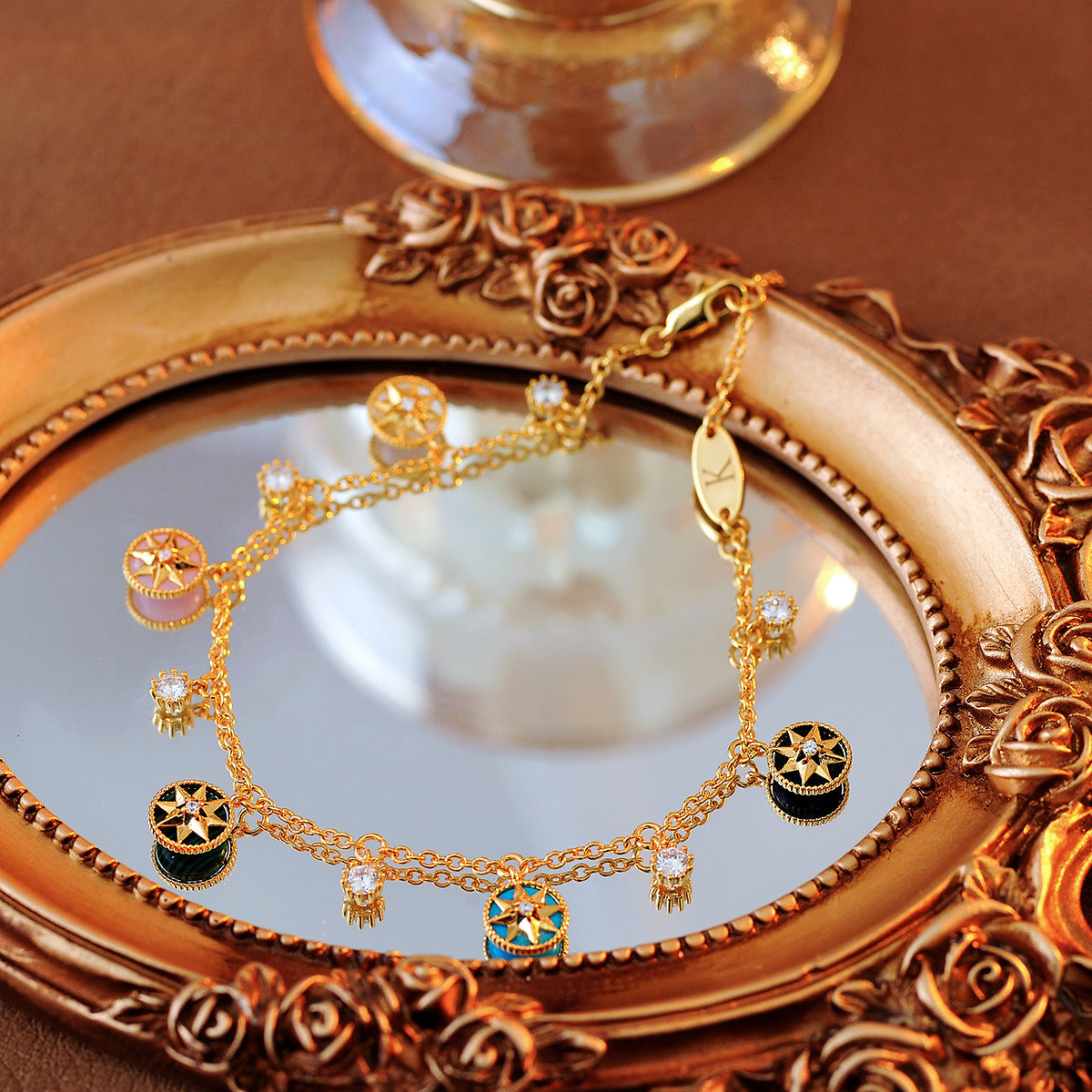 Nautical Compass Star Dainty 18K Gold-Plated Bracelet