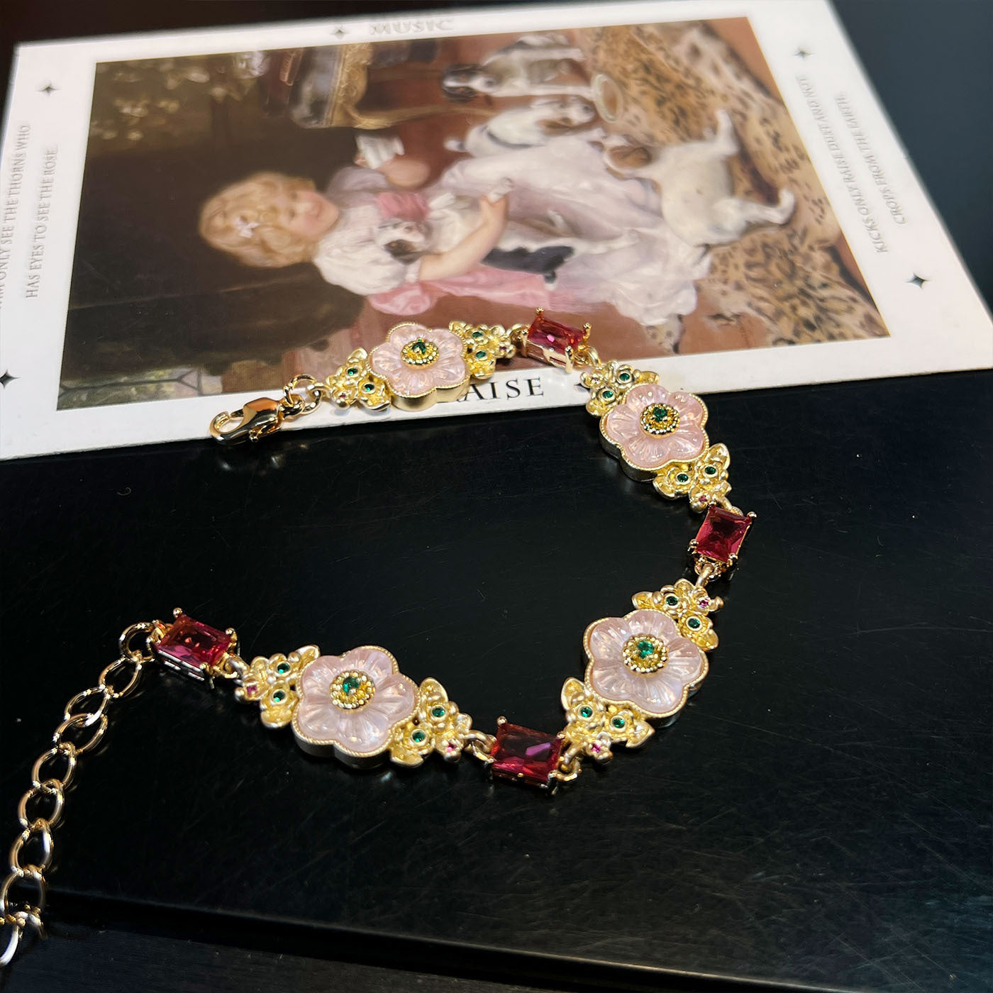 Vintage Chinoiserie Blossom Jewelry Set
