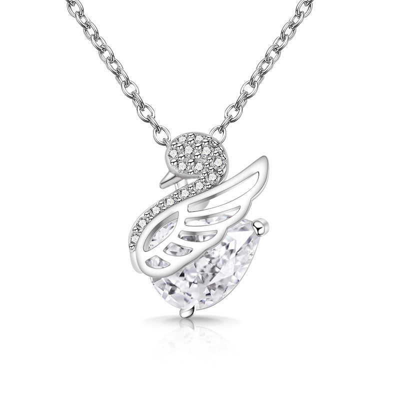Swan Lake Teardrop Pendant Necklace