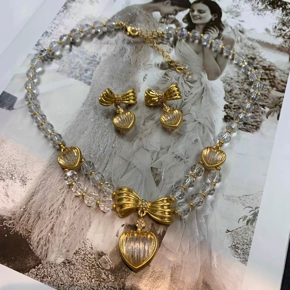 Vintage Sweetheart Bow Jewelry Set