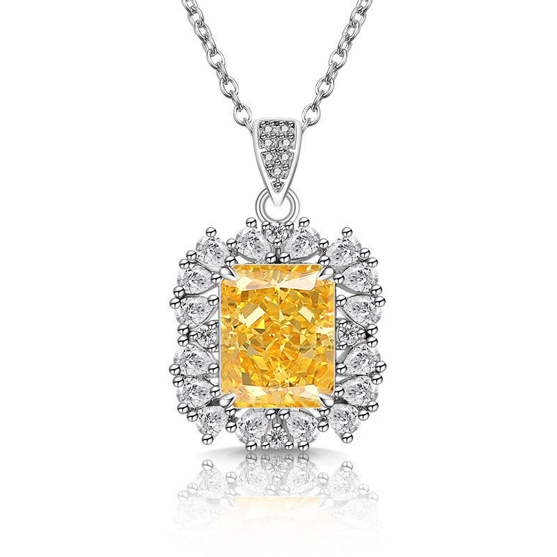 Royal Empress Radiant-Cut Pendant Necklace for Women