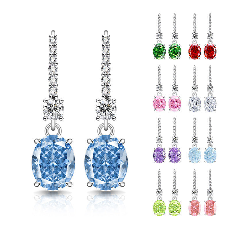 Oval Halo Leverback Earrings Sparking 18K Gold Plated Drops