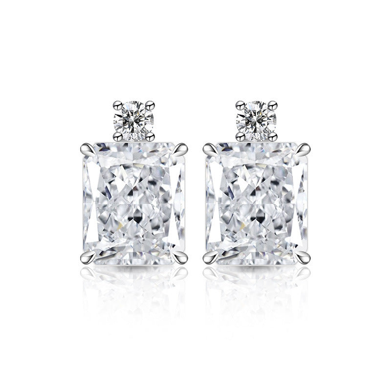 Radiant-Cut Two-Stone Stud Earrings