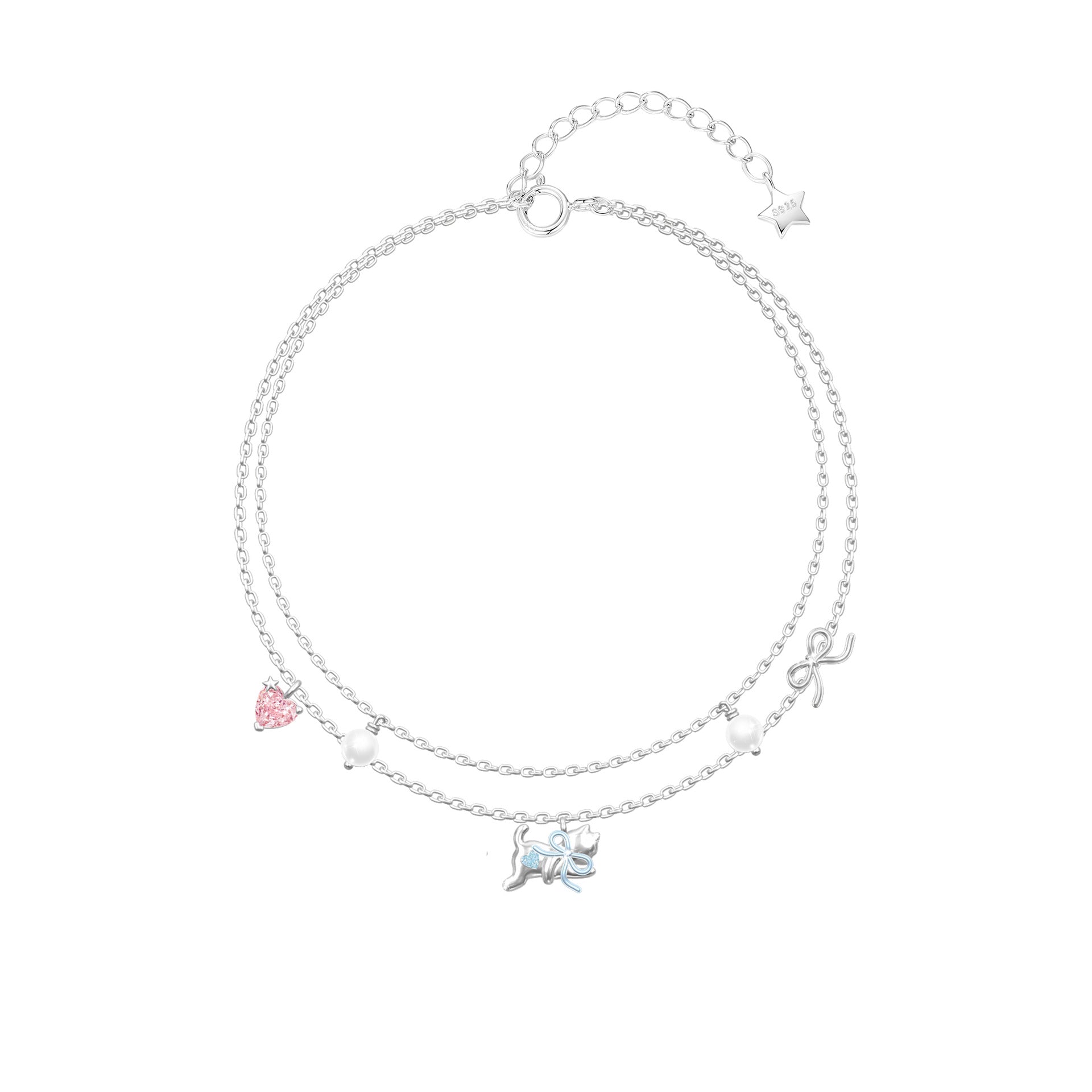 925 Sterling Silver Sweetheart Kitty Jewelry Set