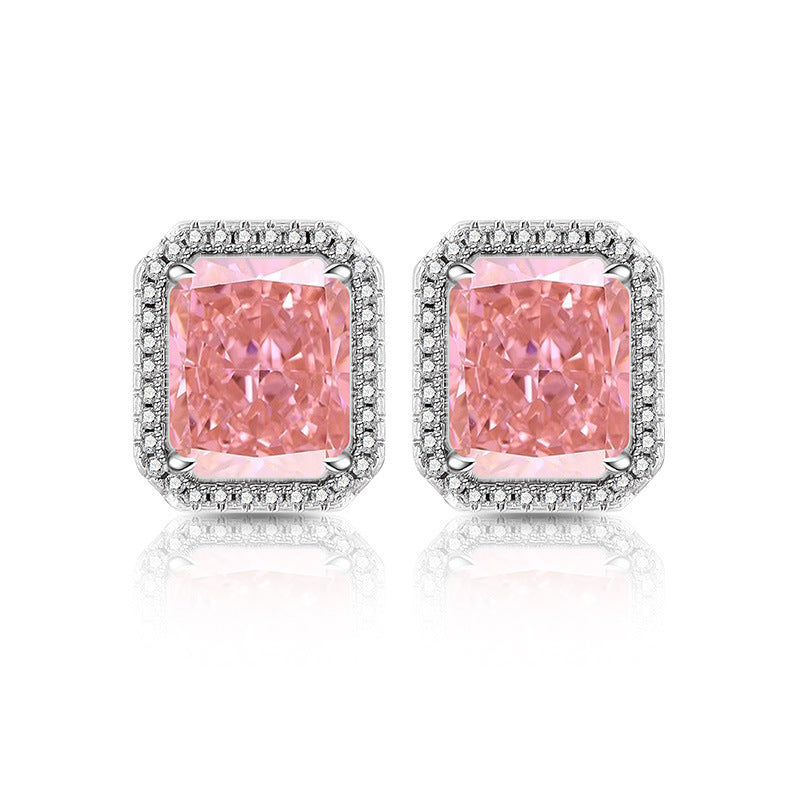 Luminous Emerald-Cut Studs Earrings