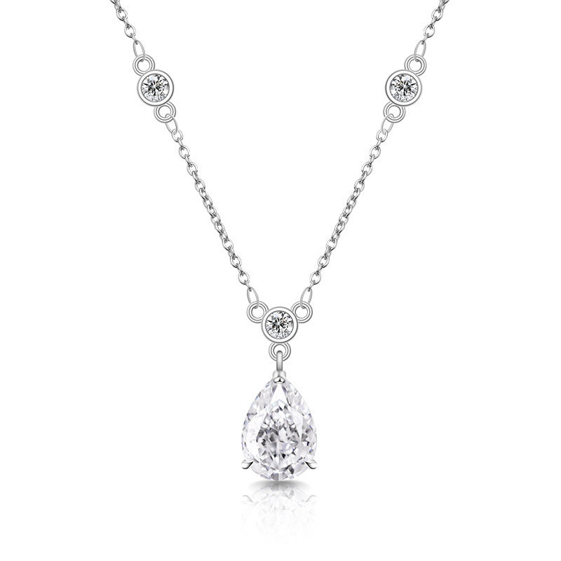 Teardrop Necklace with Sparkling 5A Cubic Zirconia