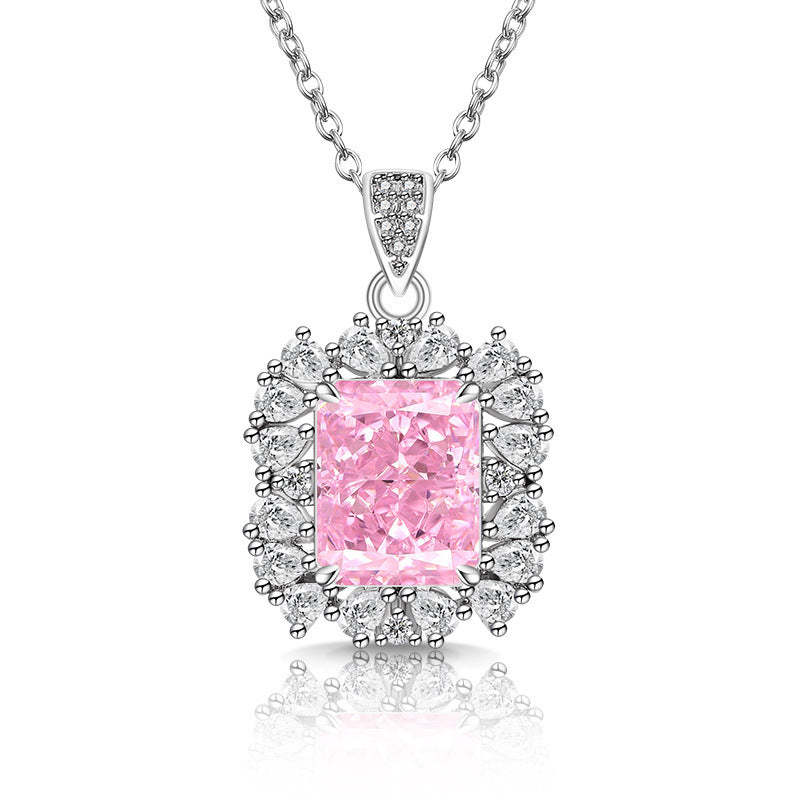 Royal Empress Radiant-Cut Pendant Necklace for Women