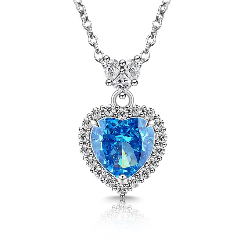 Double Heart Halo Pendant Necklace