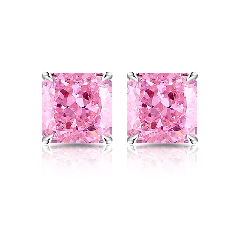 5A Cubic Zirconia Radiant-Cut Stud Earrings