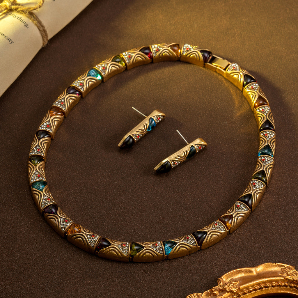 Vintage Heavy Hinged Link Collar Necklace