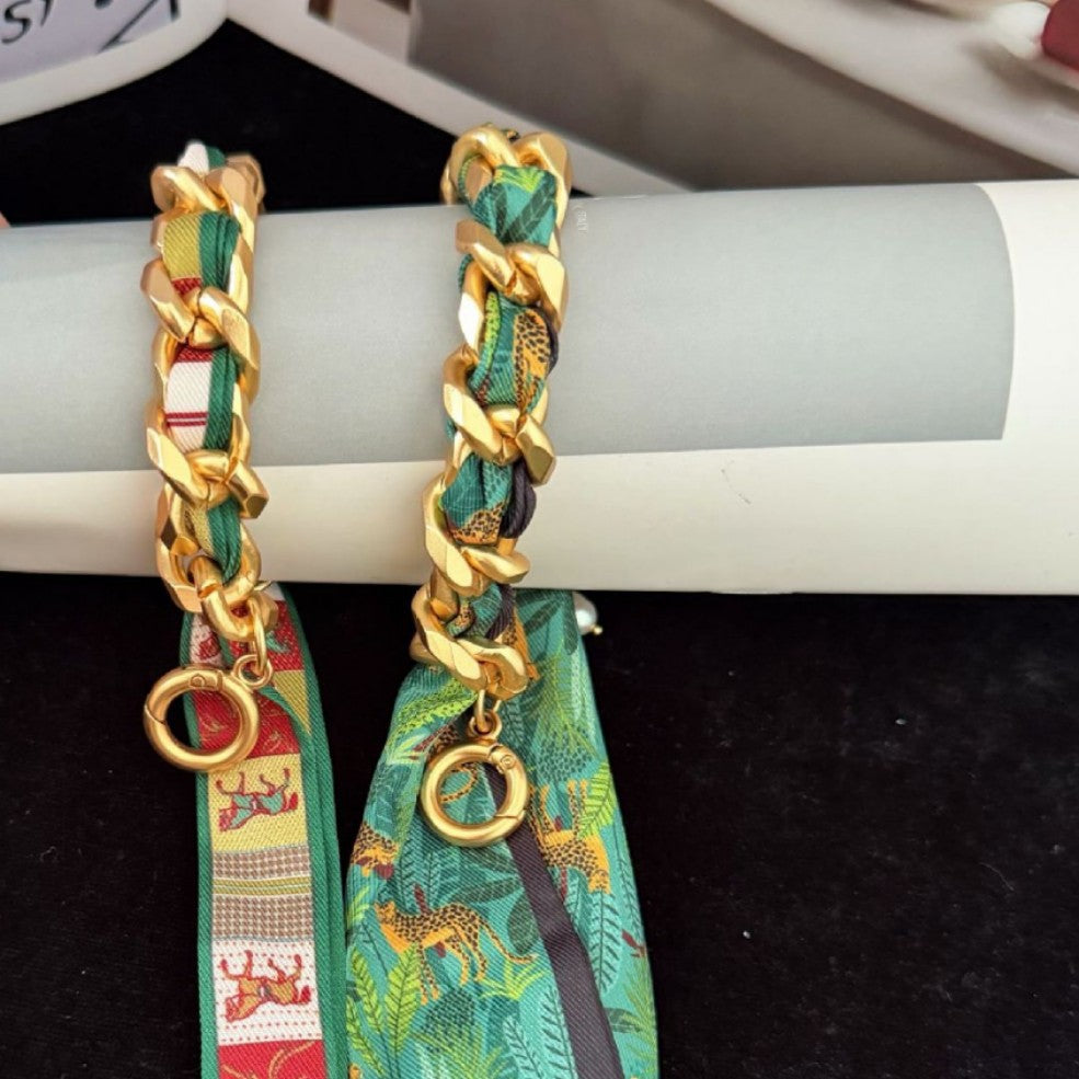 Parisian Scarf-Wrapped 24K Gold Plated Bracelet