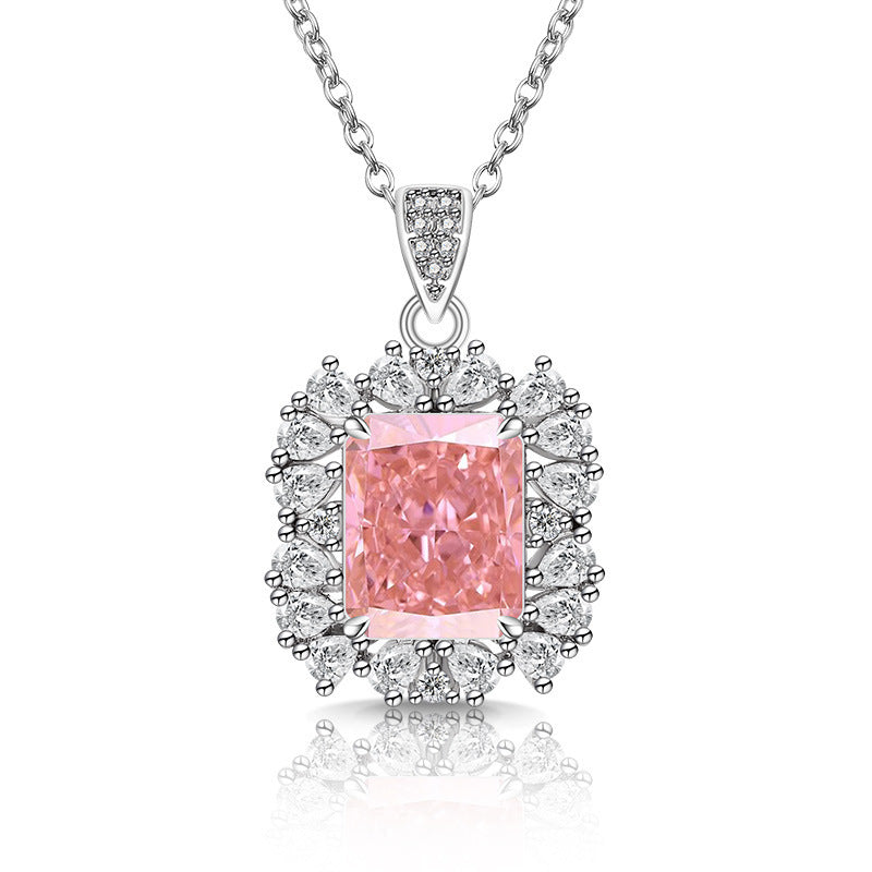 Royal Empress Radiant-Cut Pendant Necklace for Women