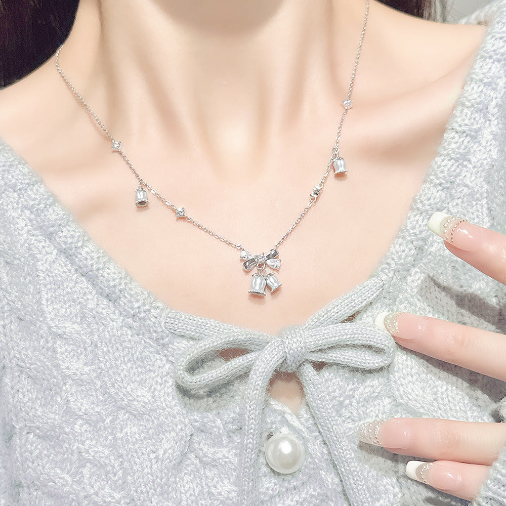 925 Sterling Silver Lily of the Valley Necklace & Earrings Set