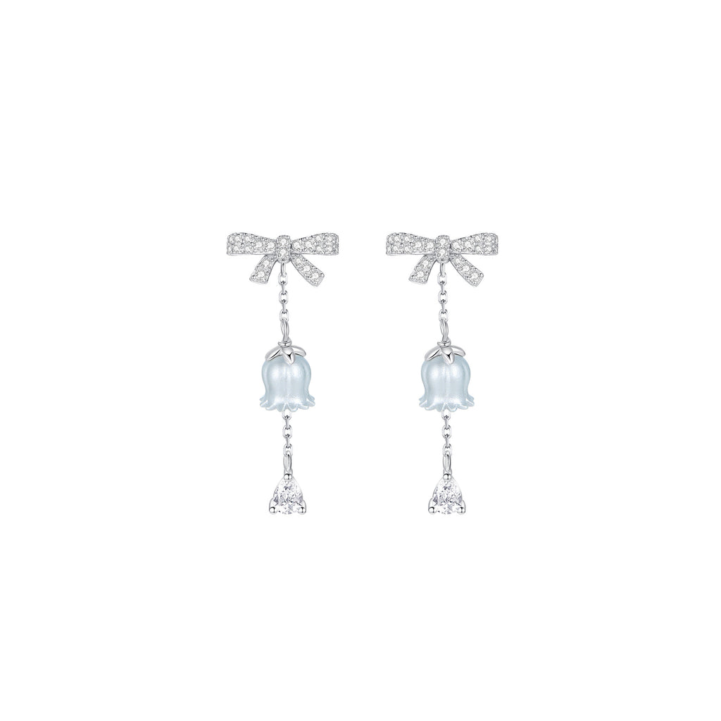 925 Sterling Silver Lily of the Valley Necklace & Earrings Set
