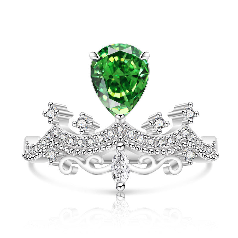 Enchanted Tiara Ring | Royal Pear-Cut Crown Ring