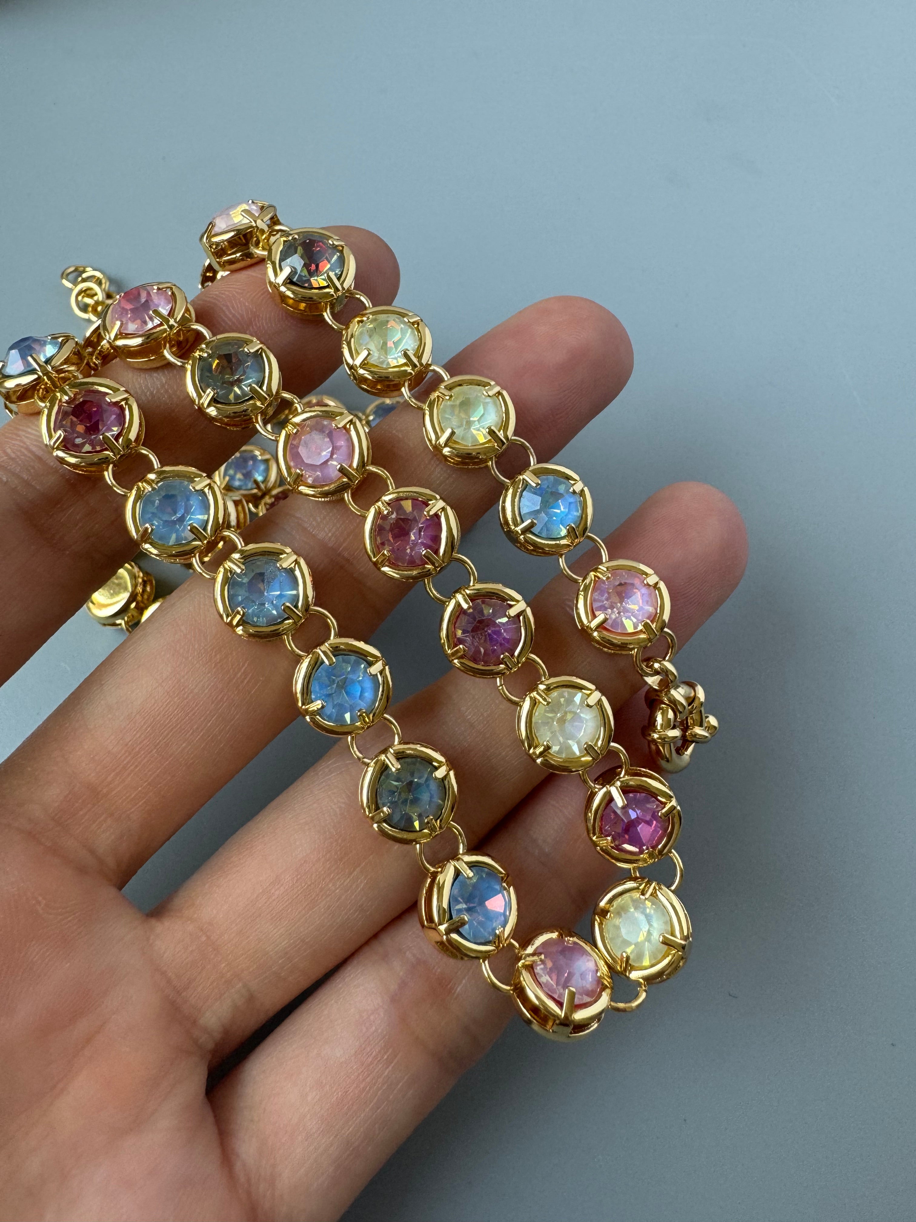 18K Gold Plated Multi-Color CZ Necklace