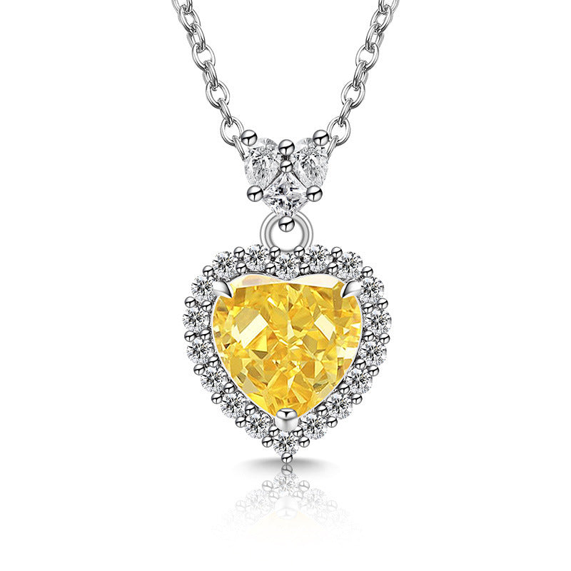 Double Heart Halo Pendant Necklace