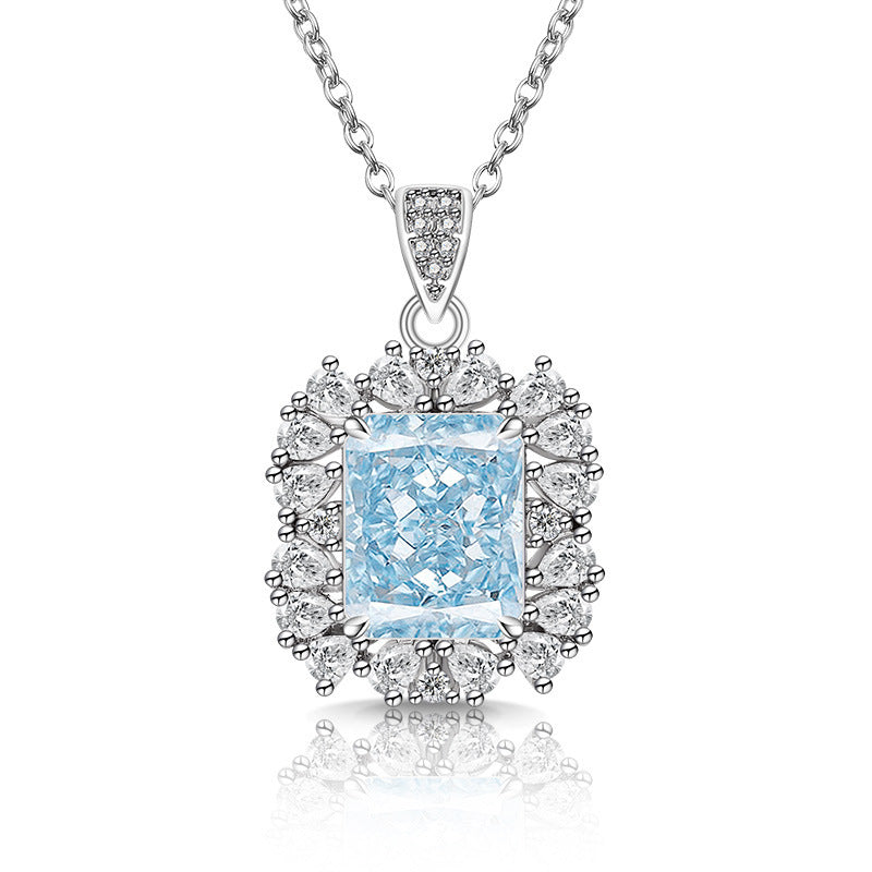 Royal Empress Radiant-Cut Pendant Necklace for Women