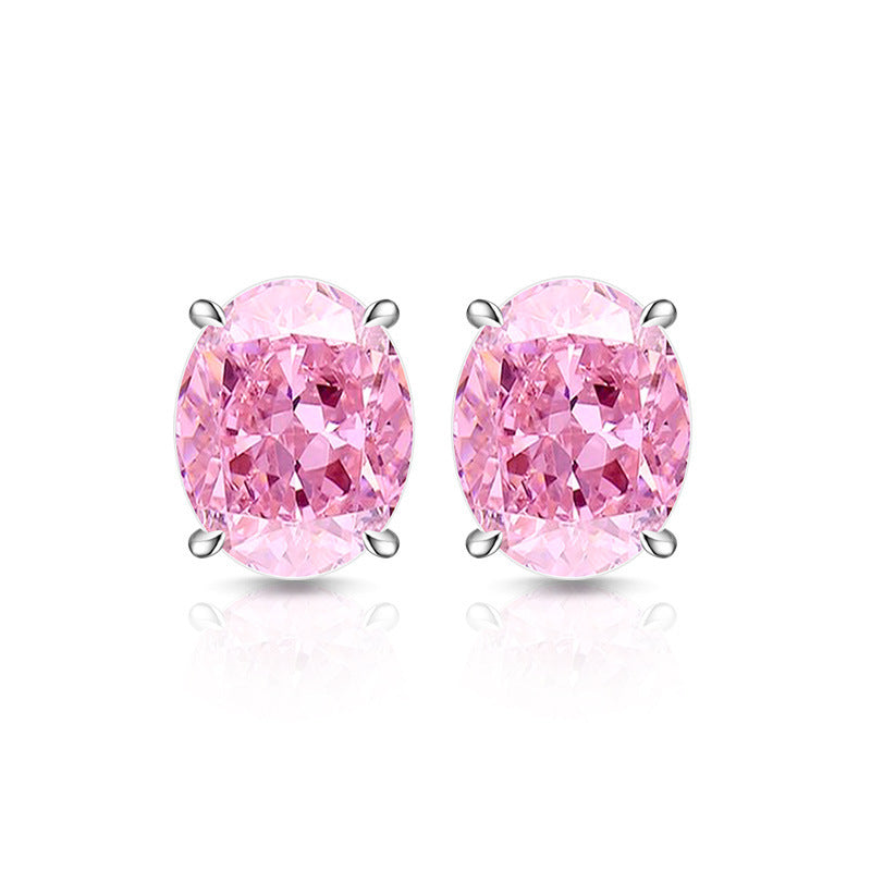 Classic Oval Stud Earrings 5A Cubic Zirconia