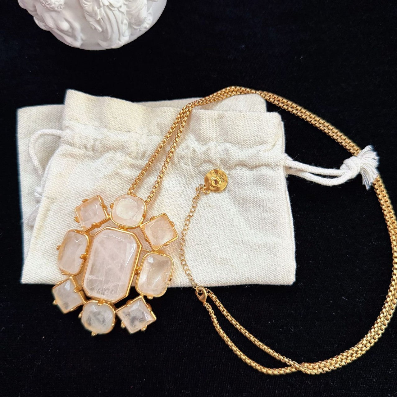Antique Art Deco Natural Rock Crystal Convertible Brooch Necklace