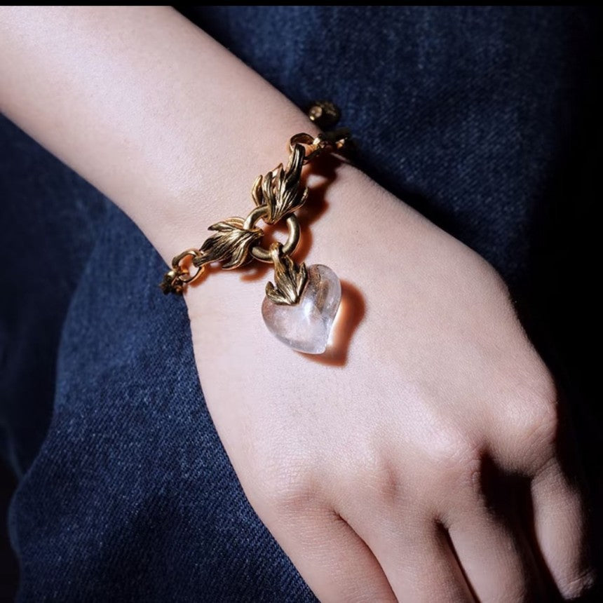 Parisian Lumière Heart Crystal Jewelry Set| 24K Gold-Plated